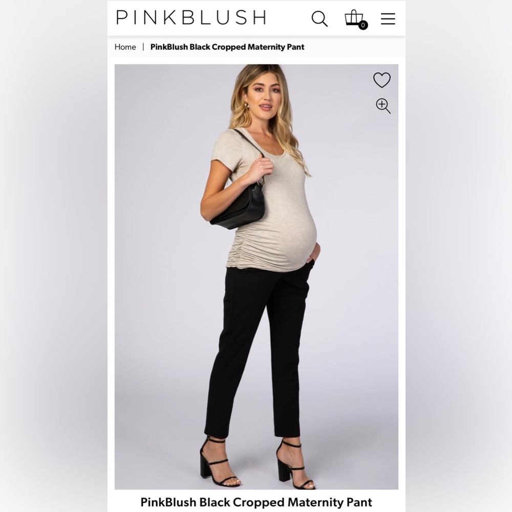 Pink Blush Cropped Work Maternity Pant.